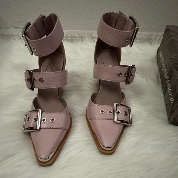 free people × Jeffrey Campbell Hendrix lilac leather heels size 5.5 - Picture 3 of 6